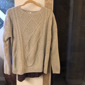 Mixed material sweater